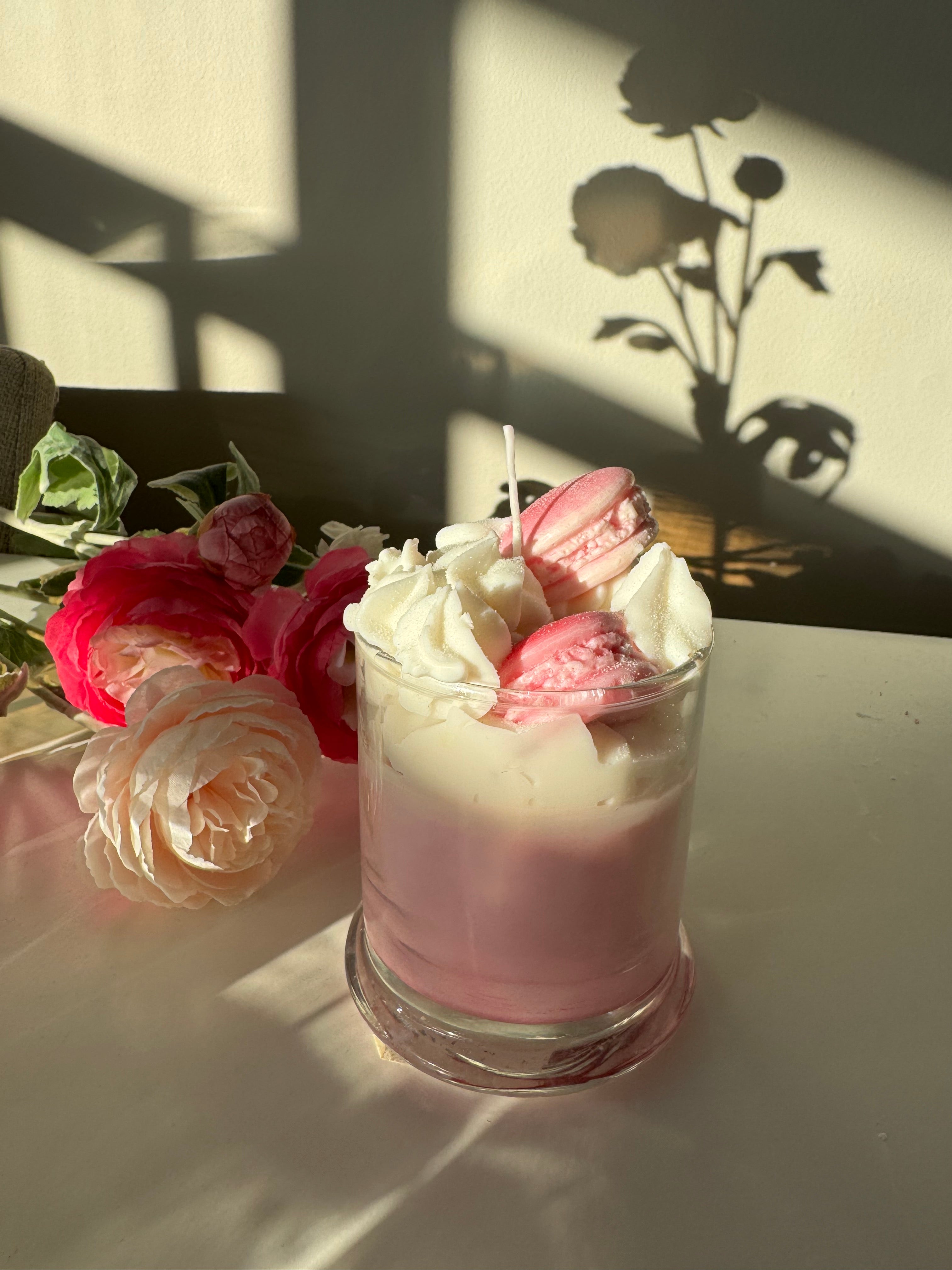 Macaron Dessert Candle – Whipped Pink Soy Candle